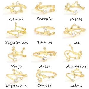 Zodiac Rings,Adjustable Constellations Rings,Star Signs Rings,Astrology Ring